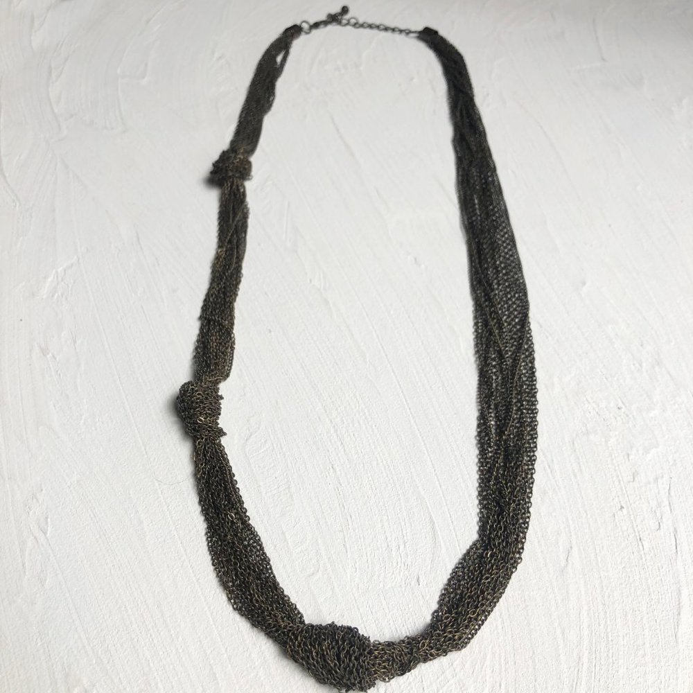 Striking Statement Black Braided Necklace - Picture 5 of 8